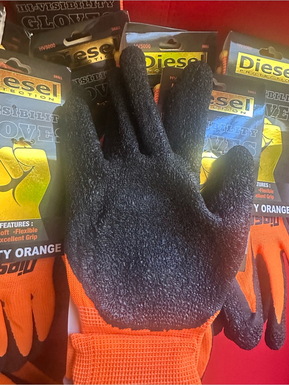 BUNDLE•22 pr Diesel High-Visibility Work Gloves - Picture 3 of 5
